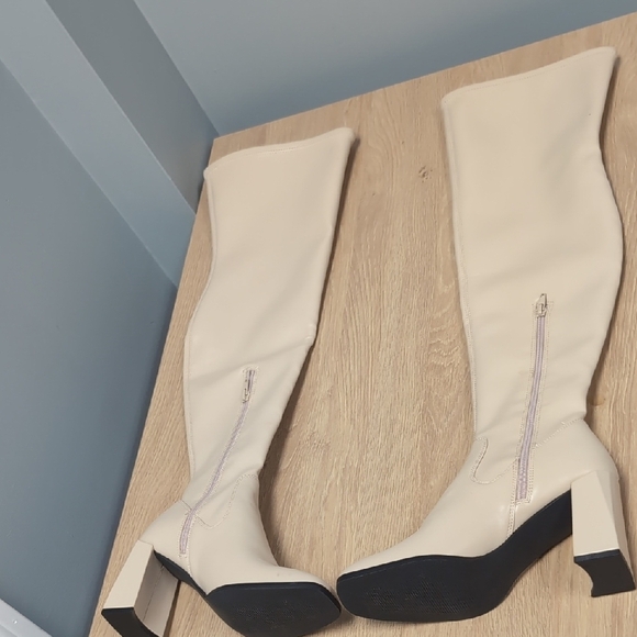 Open Edit Briar Size 7M Knee-High Women's Boots In Cream. New. No Box. - Picture 5 of 13